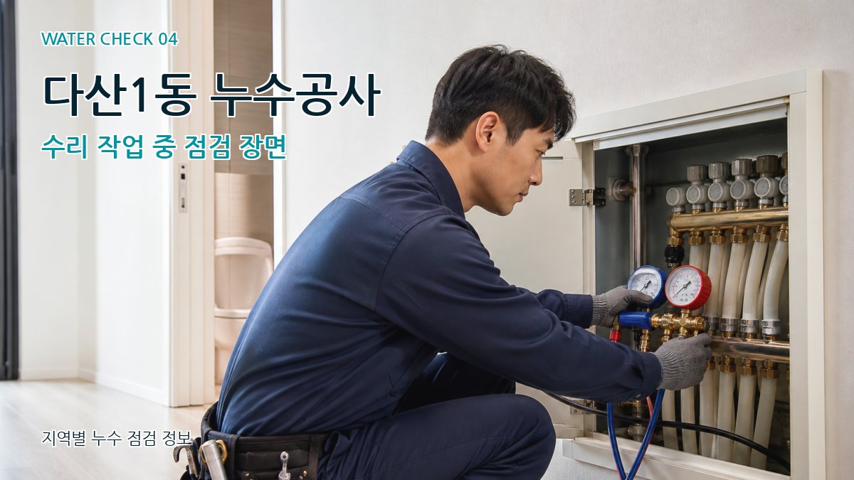 다산1동 누수공사 수리 작업 중 점검 장면
