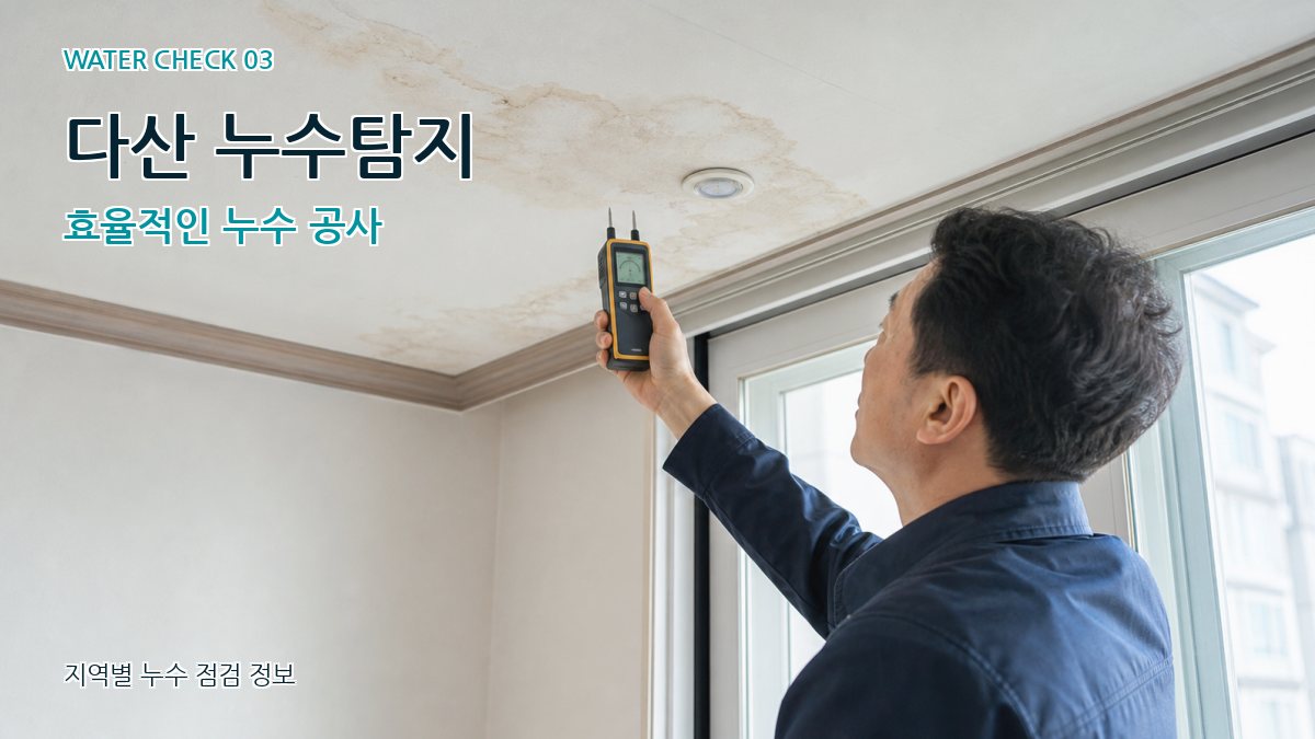 다산1동 천장누수 누수탐지 이미지